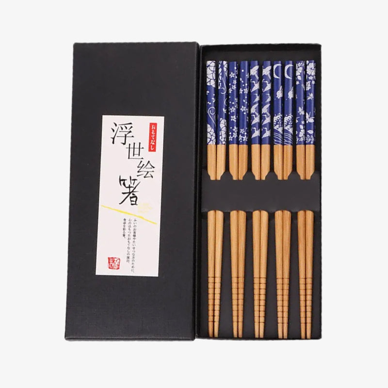 Japanese blue and white chopsticks (set of 5)