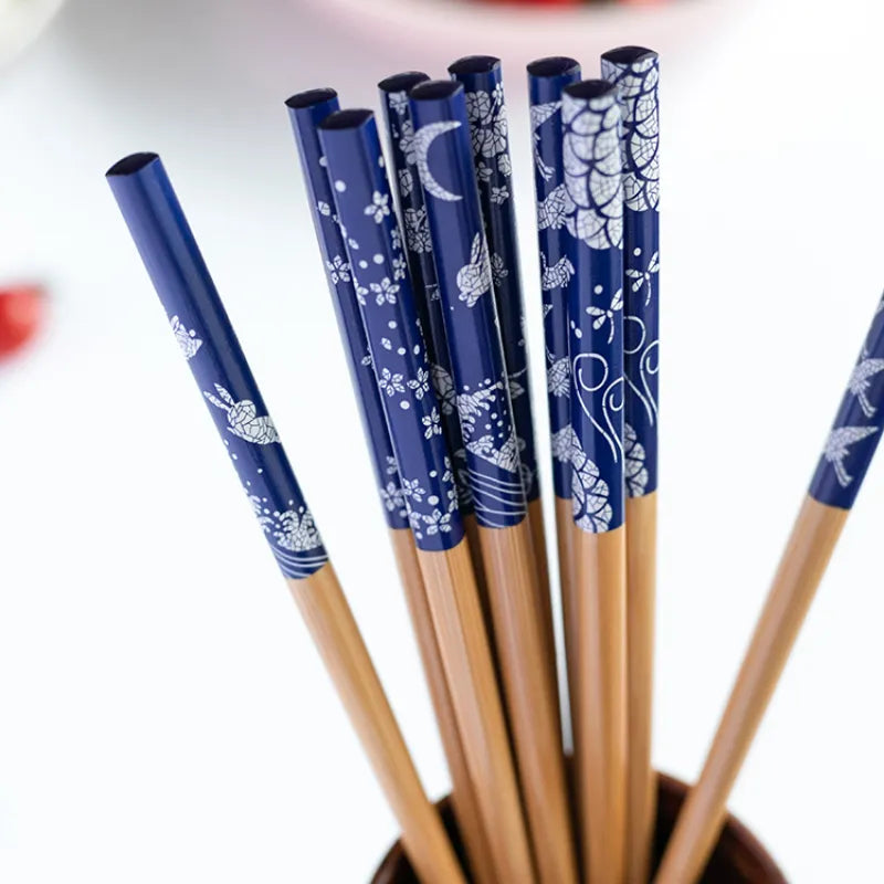 Japanese blue and white chopsticks (set of 5)