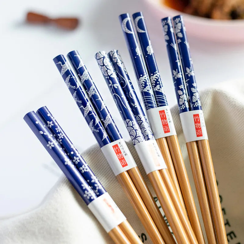 Japanese blue and white chopsticks (set of 5)