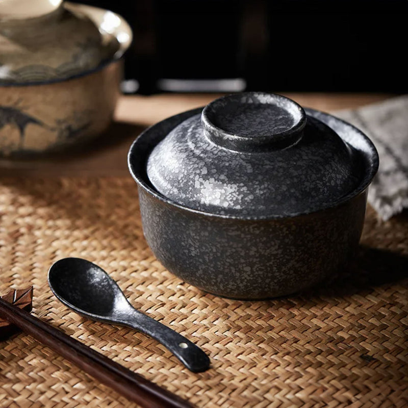 Antique Japanese bowl with lid