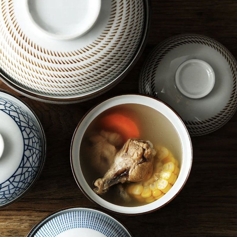 Japanese ceramic bowl with lid