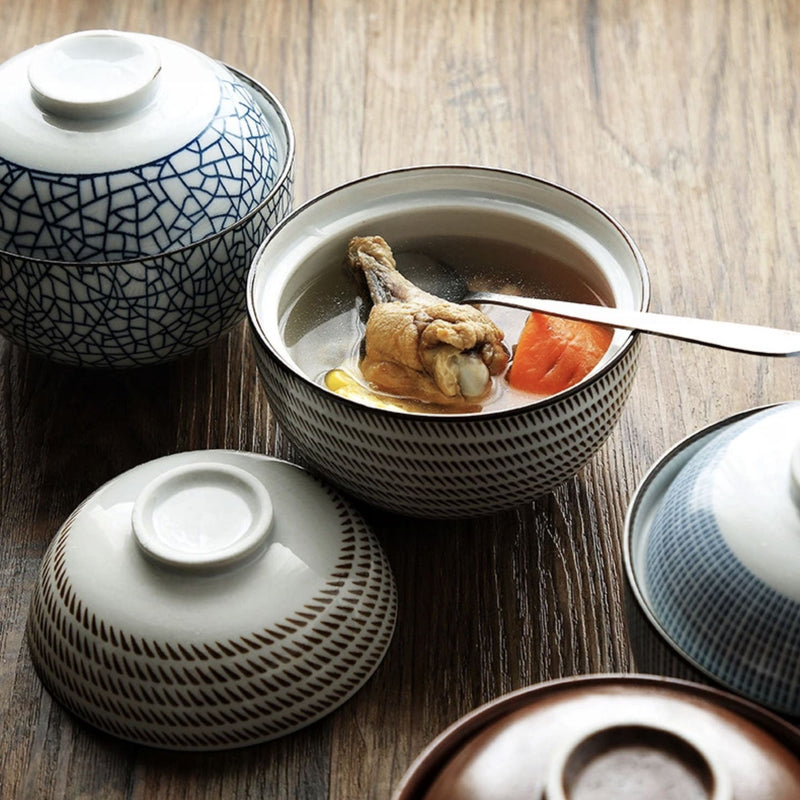 Japanese ceramic bowl with lid