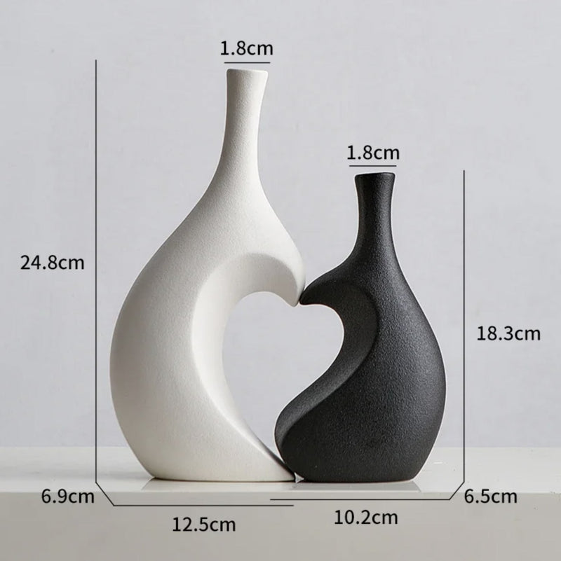 Japanese vase black and white