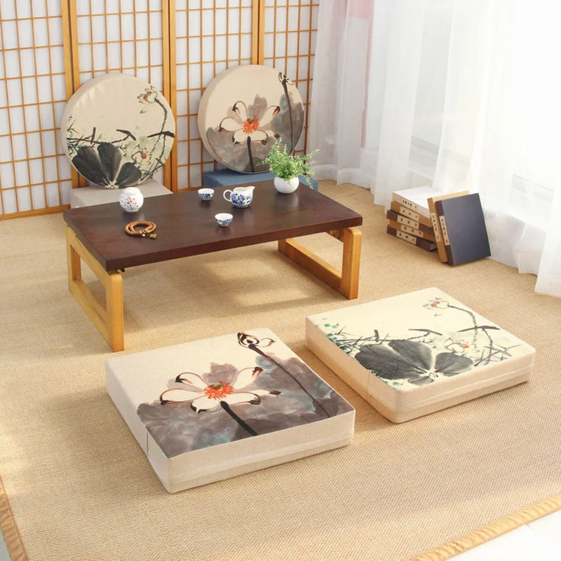 Japanese Futon with square flowers