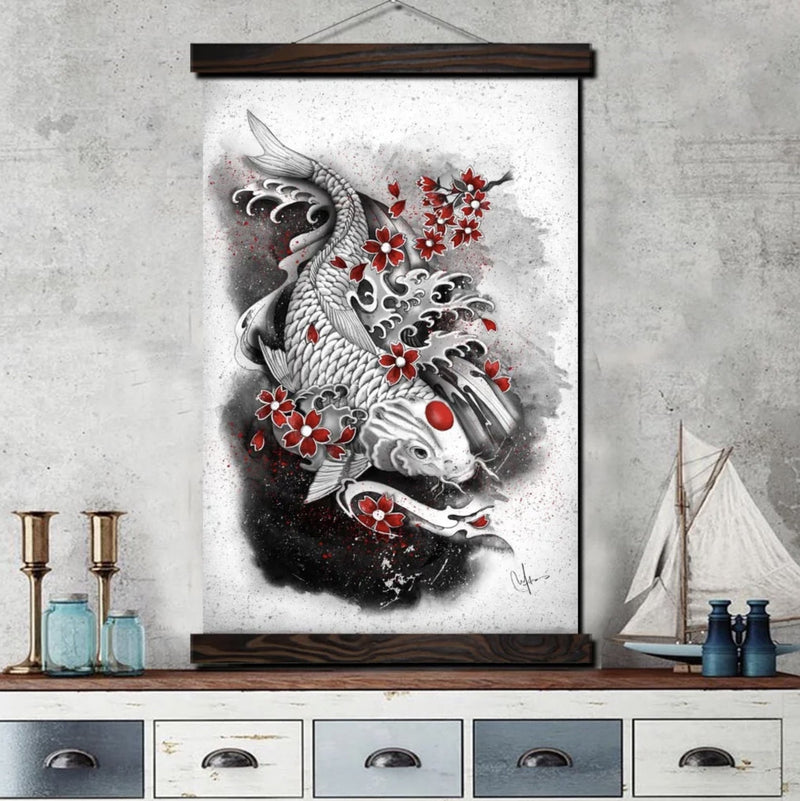 Japanese wall art carp koi