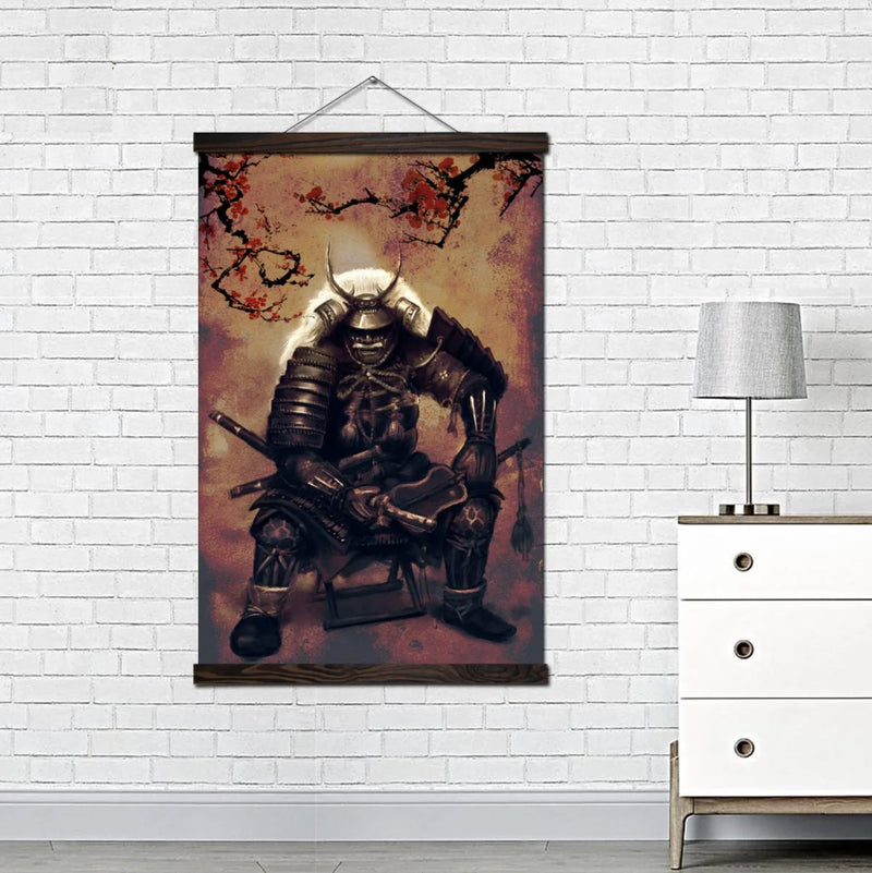 Vintage Japanese painting samurai