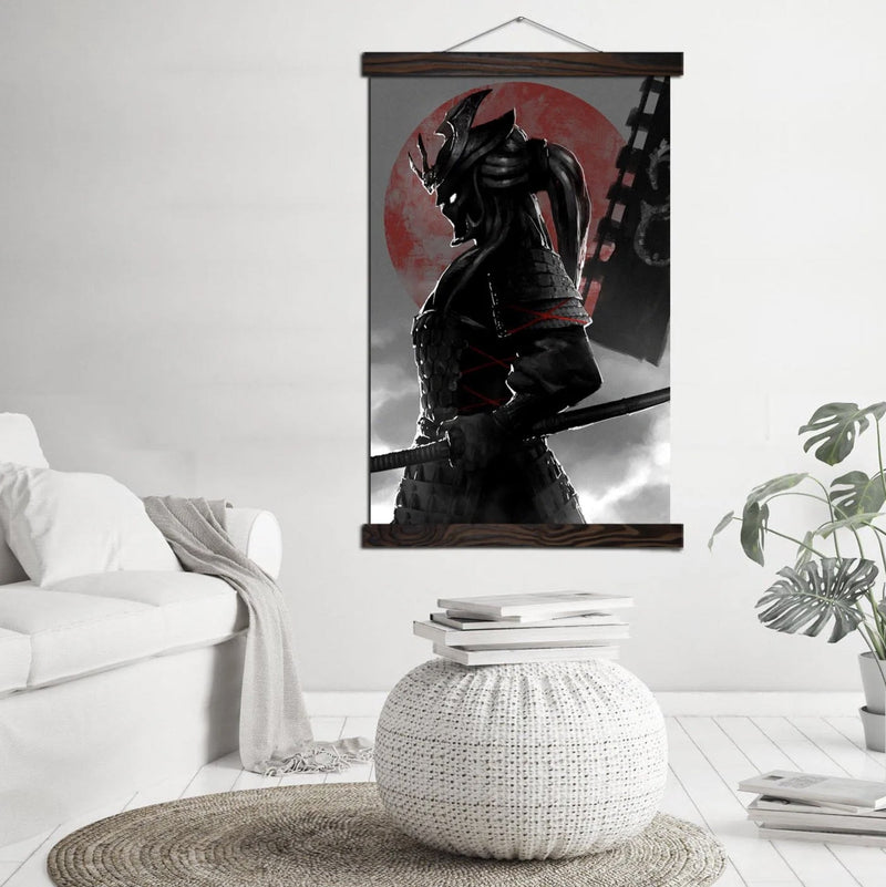 Japanese painting samurai woman