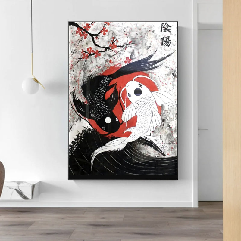 Japanese wall art carp koi