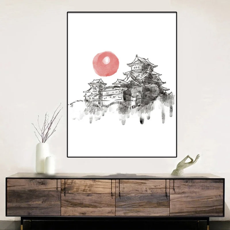 Japanese white wall art