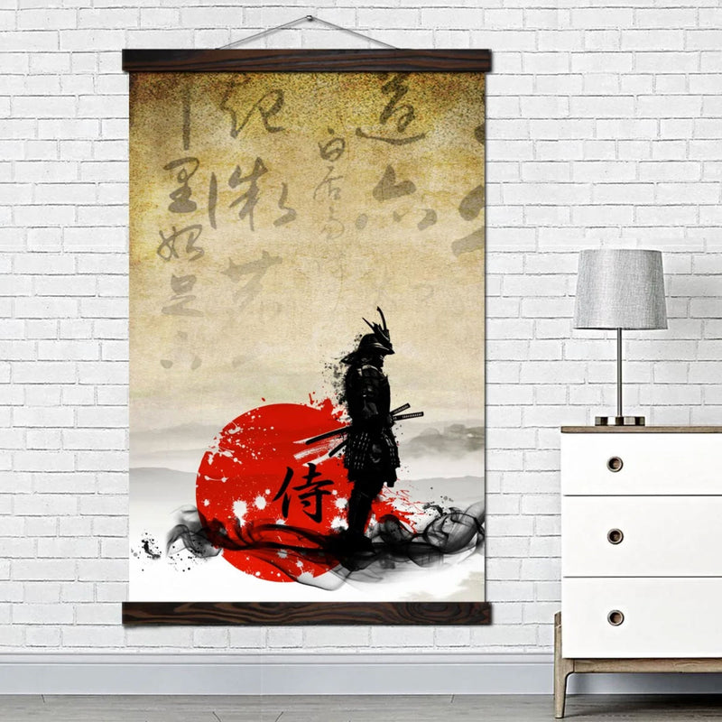 Japanese painting ancient samurai style