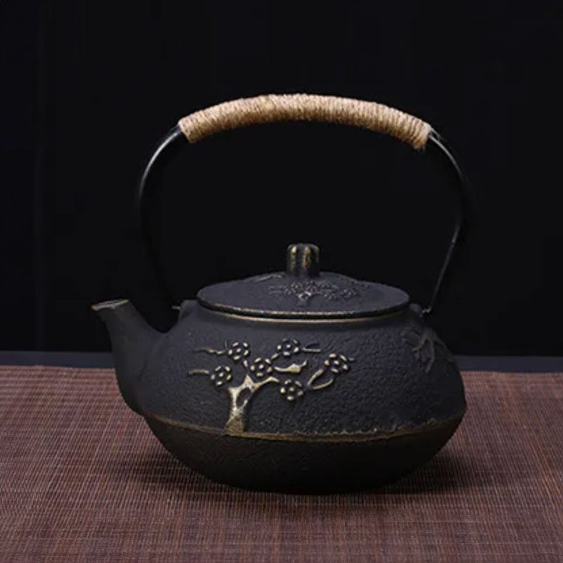 Japanese teapot in cast iron tree pattern