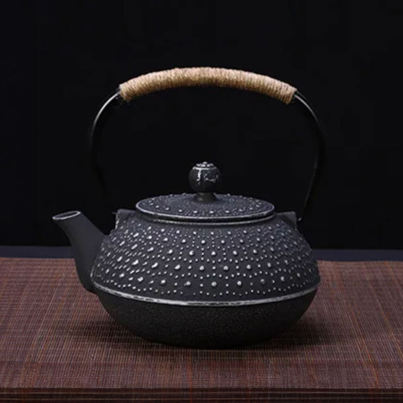 Japanese patterned cast iron teapot