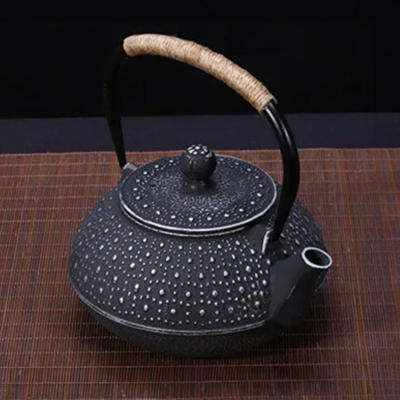 Japanese patterned cast iron teapot