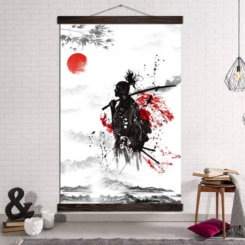 Solitary samurai Japanese painting