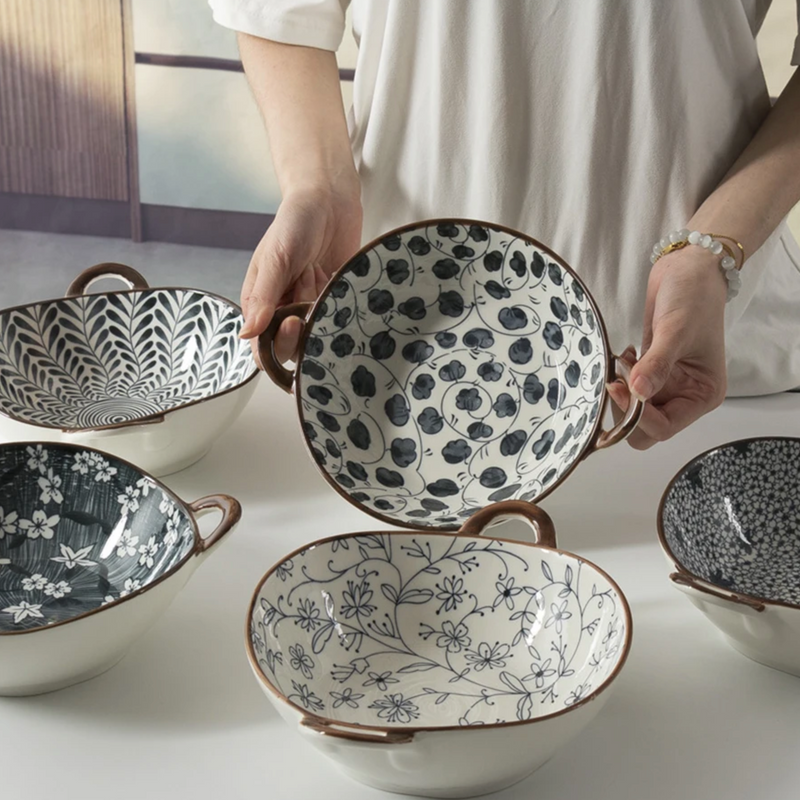 Large Japanese bowl with patterns