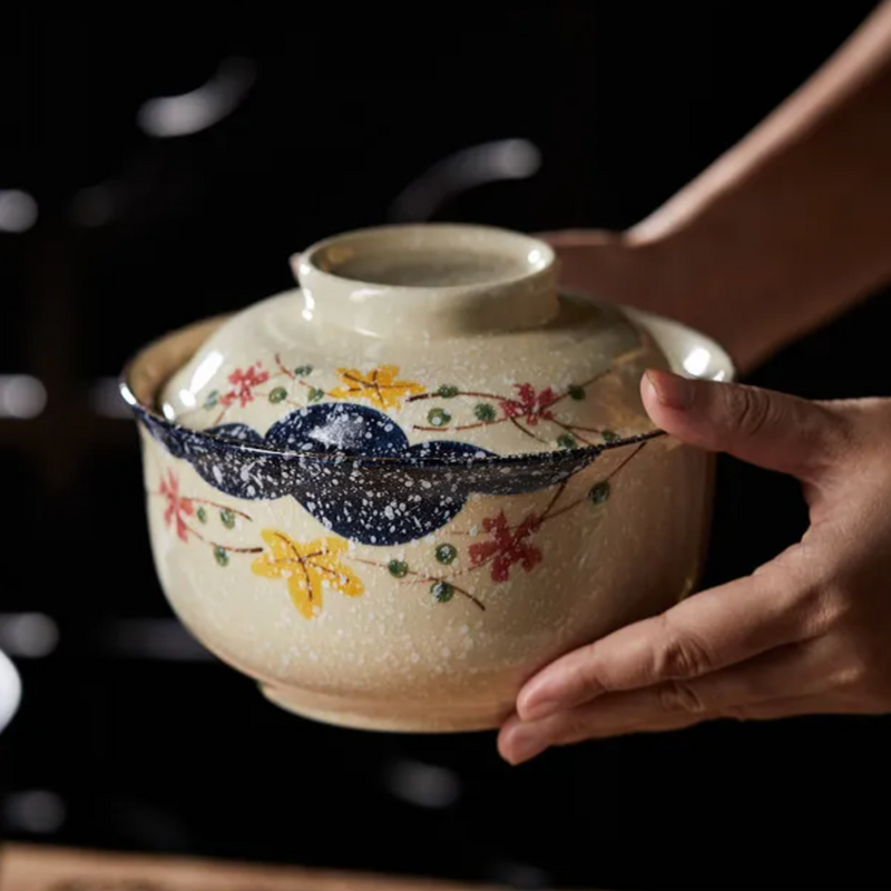 Antique Japanese bowl with lid