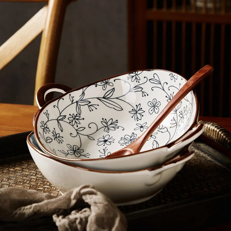 Large Japanese bowl with patterns