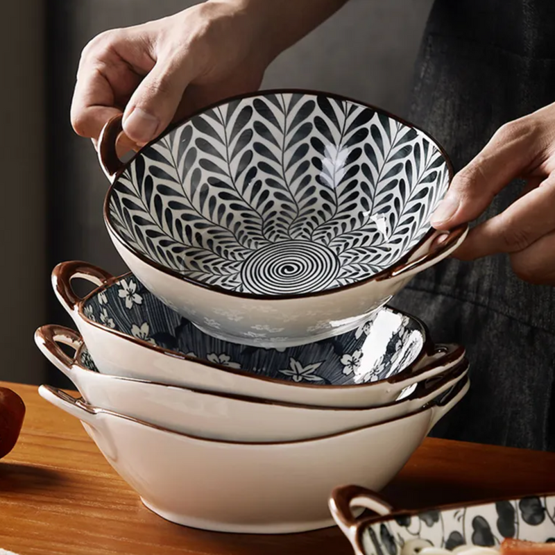 Large Japanese bowl with patterns