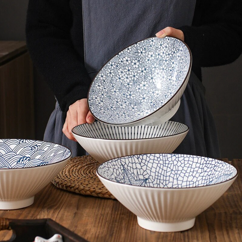 Japanese ceramic salad bowl