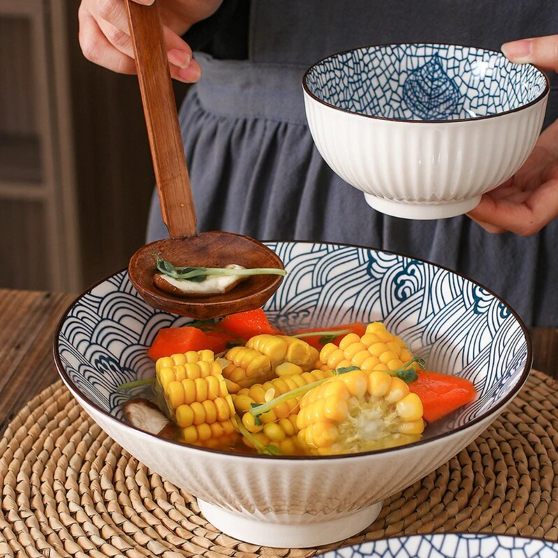 Japanese ceramic salad bowl