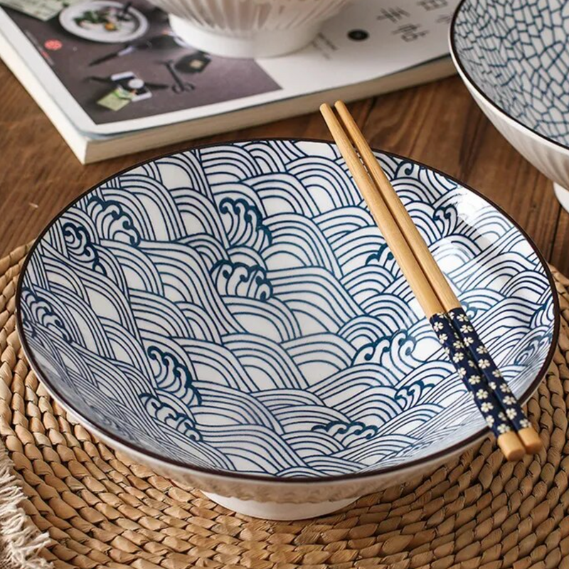 Japanese ceramic salad bowl