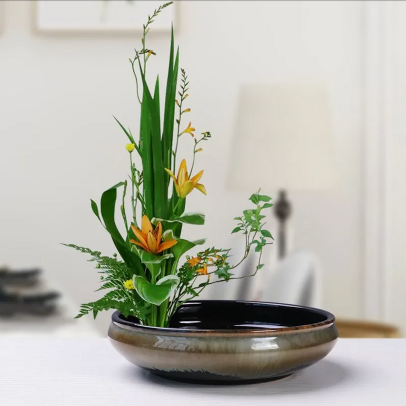 Ikebana round ikebana vase