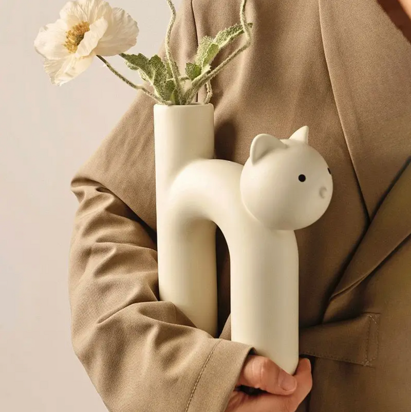 Japanese cat vase