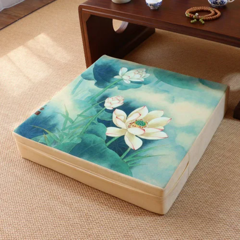 Japanese Futon with square flowers