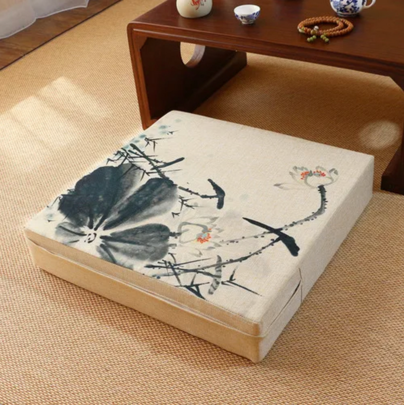 Japanese Futon with square flowers