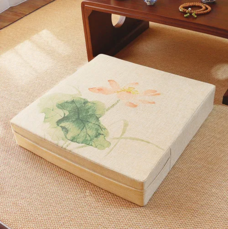 Japanese Futon with square flowers