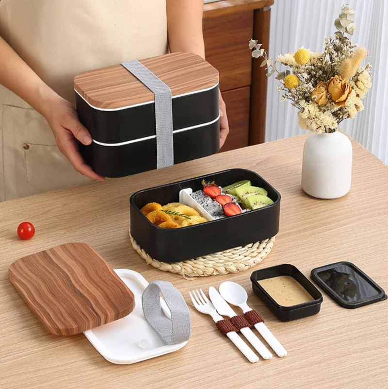 Japanese bento box with cutlery