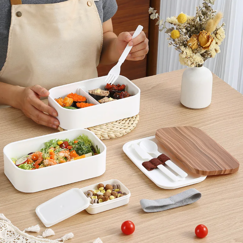 Japanese bento box with cutlery