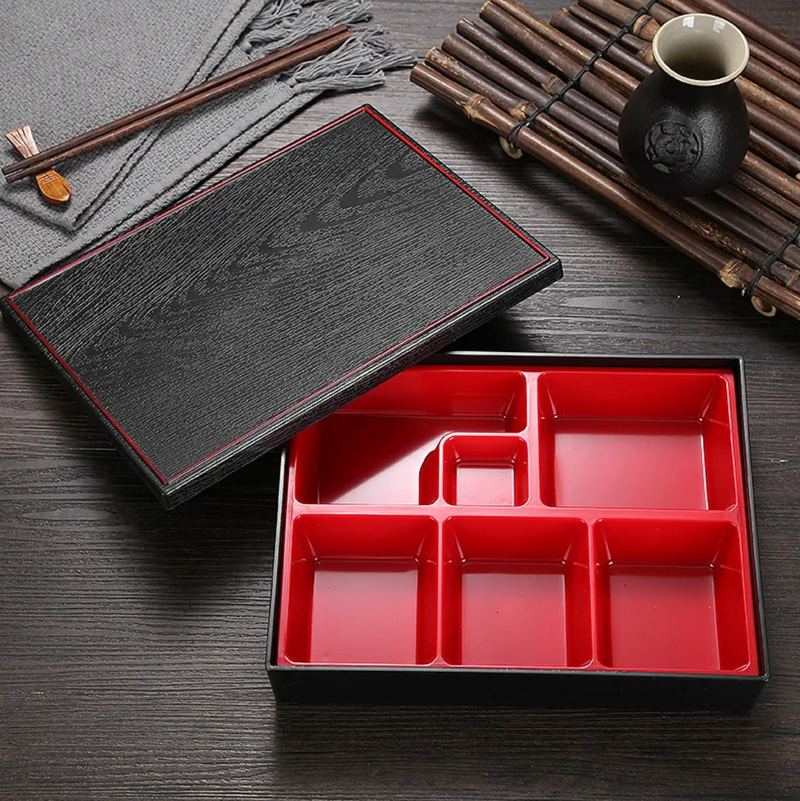 Japanese black plastic bento box