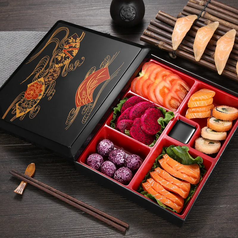 Japanese black plastic bento box