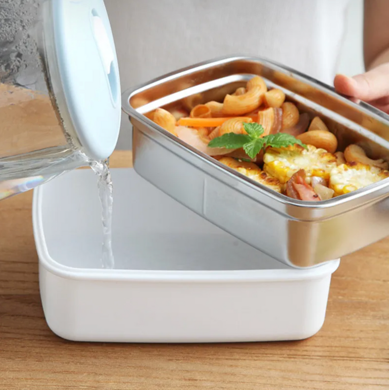 Stainless steel white bento box