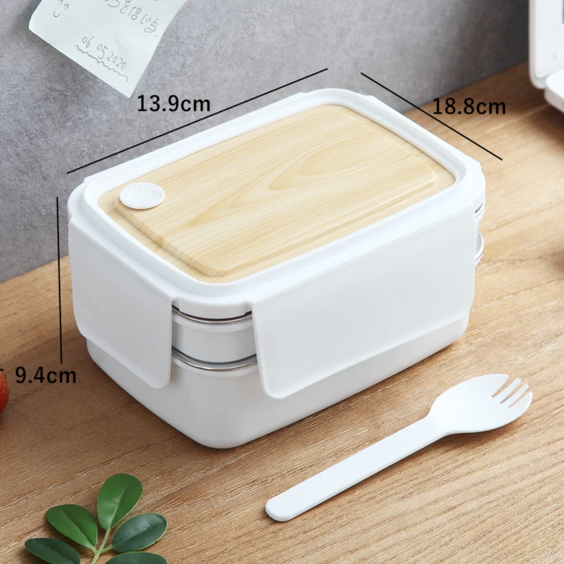 Stainless steel white bento box