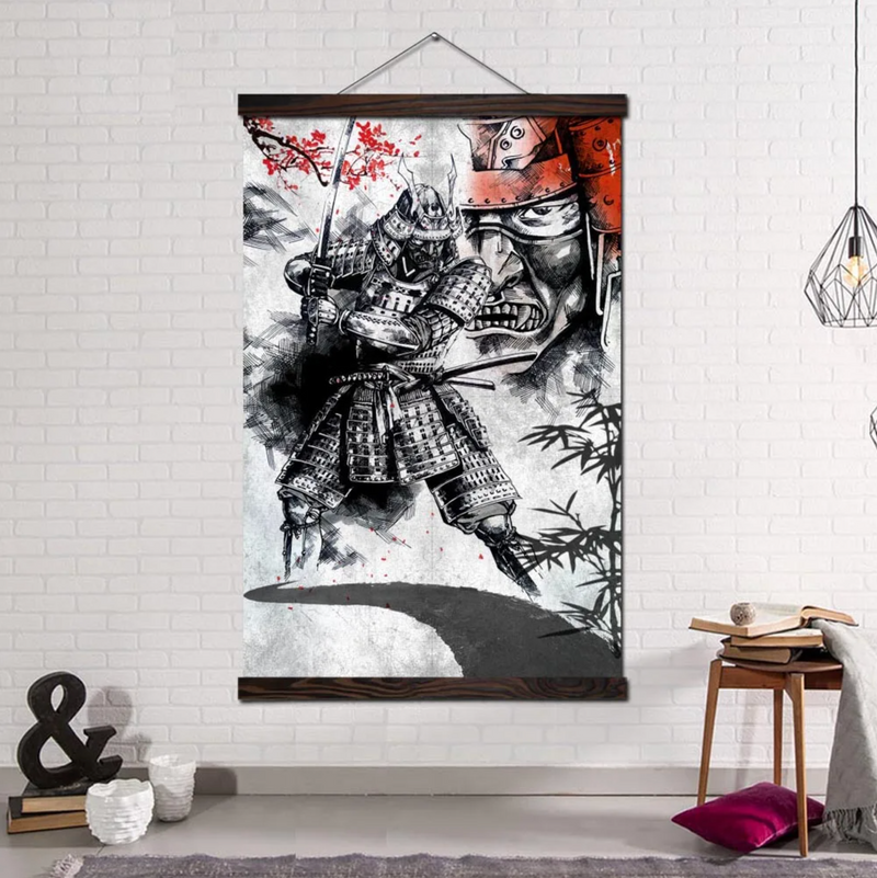 Japanese painting warrior samurai