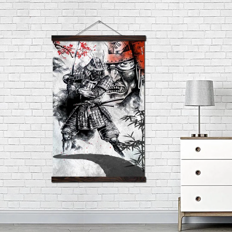 Japanese painting warrior samurai