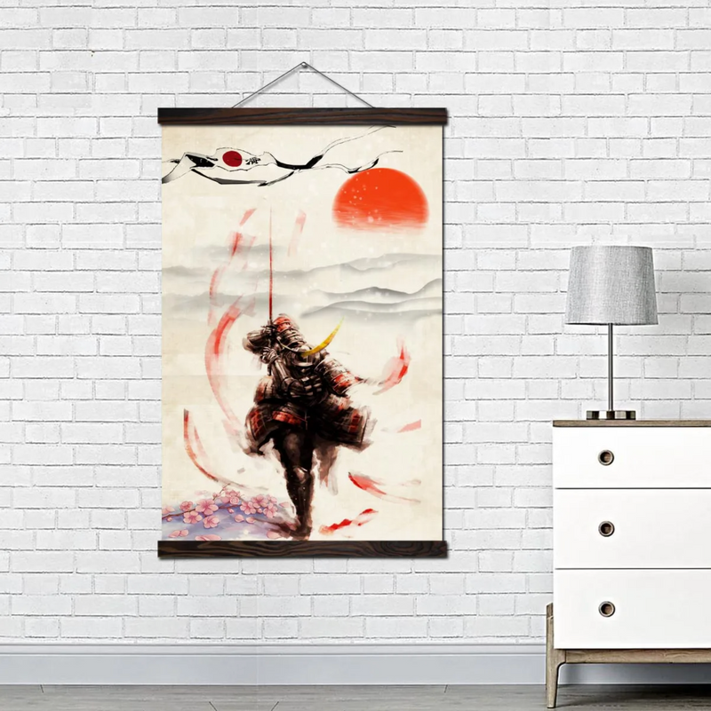 Japanese painting charge of samurai