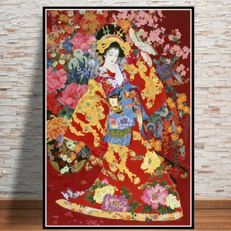 Japanese wall art geisha oiran