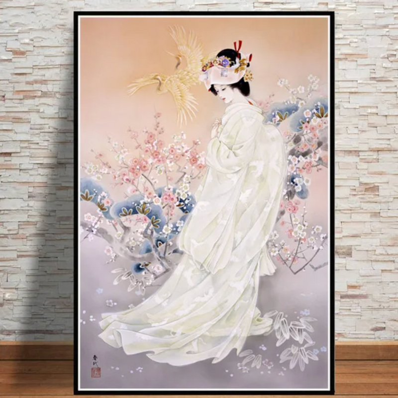 Japanese wall art geisha peace