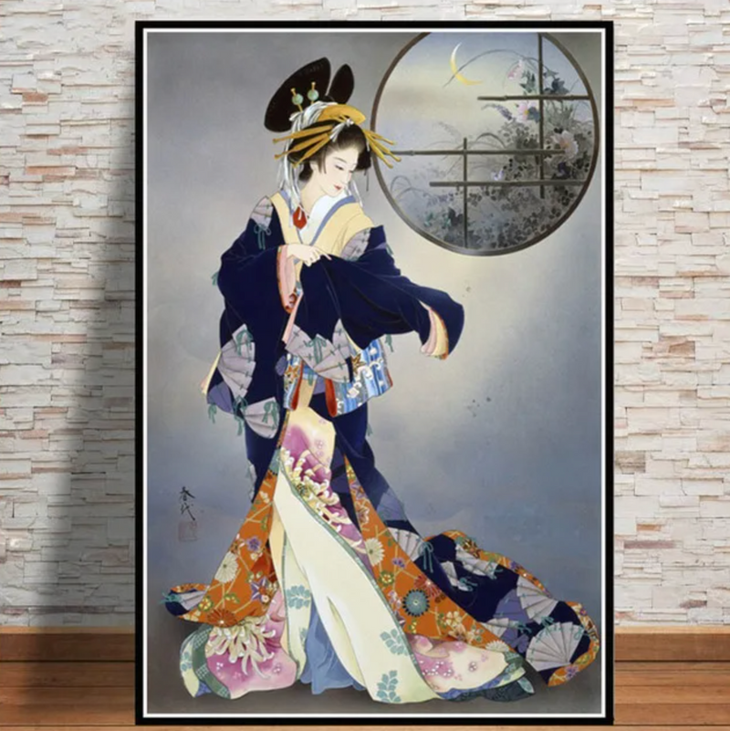 Traditional Japanese geisha wall art