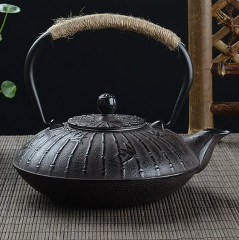 Japanese black cast iron teapot