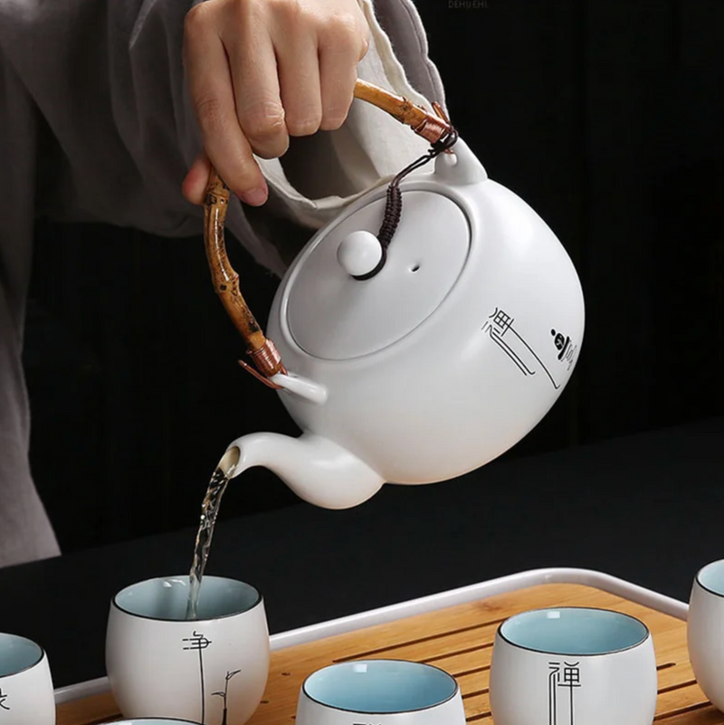 Japanese teapot white zen