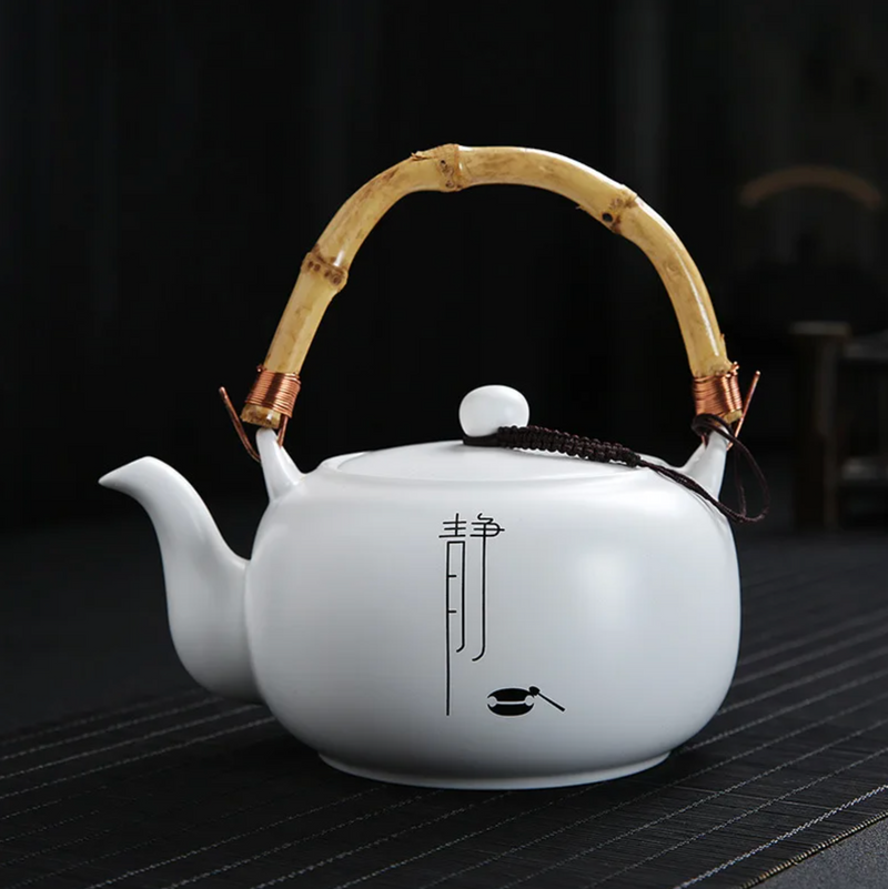 Japanese teapot white zen