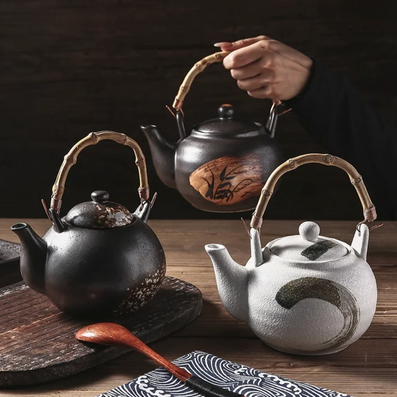 Traditional Japanese teapot round