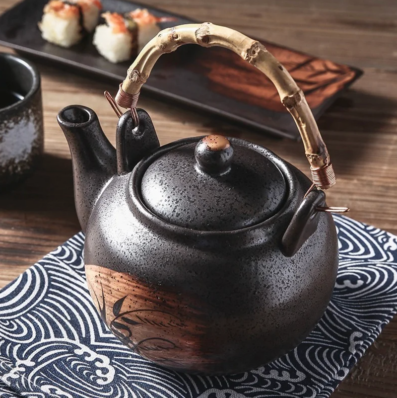 Traditional Japanese teapot round