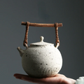 White hand-made Japanese teapot