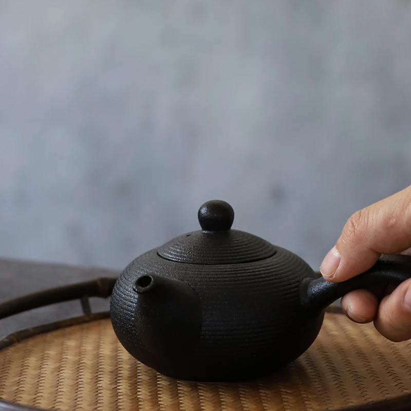 Japanese teapot kyusu black