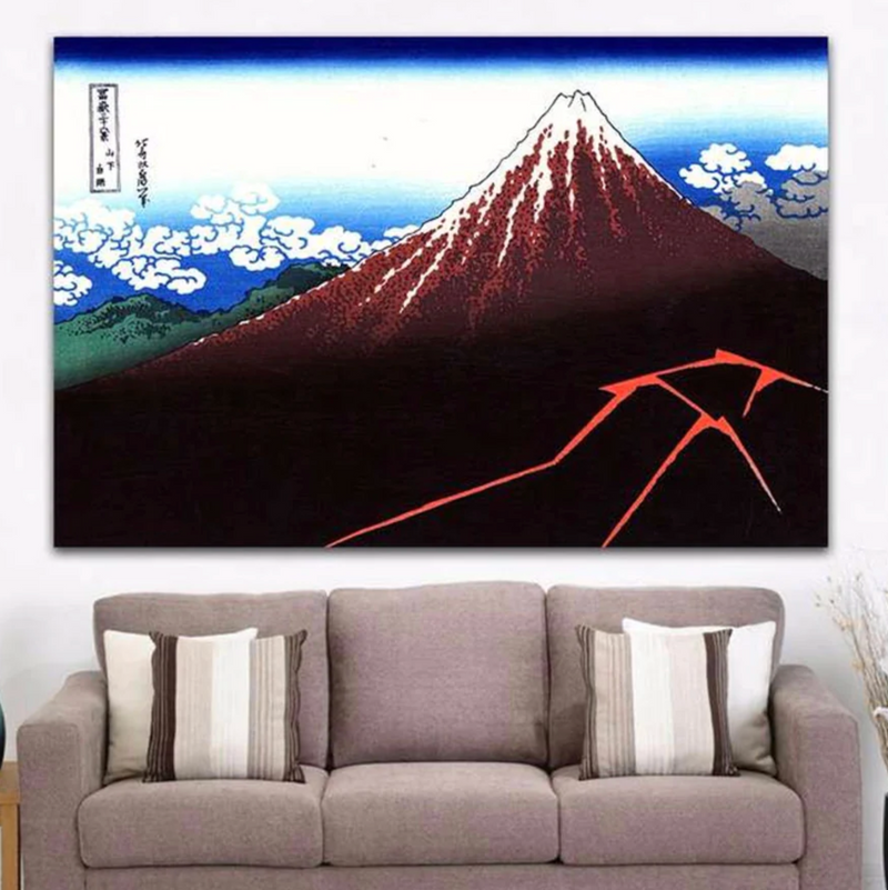 Japanese volcano print Mount Fuji